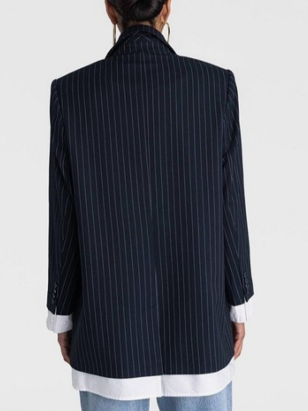 KBB by KAHLANA The ShirtBlazer Navy/White Striped XXL - Picture 2 of 5
